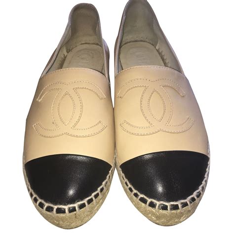 chanel espadrilles beige leather|Chanel espadrilles price euro.